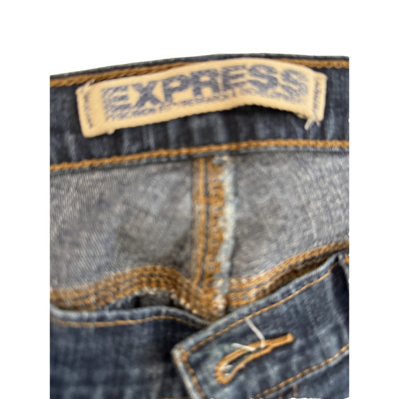 Express Jeans Womens 2R Blue Bootcut Flare Stretch Denim Meristem Precision Fit - Picture 2 of 9